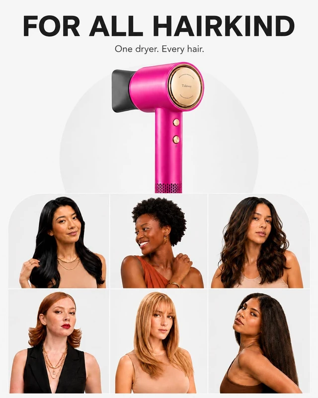 Alt view image 7 of 7 - Hair Dryer, High-Speed Blow Dryer with Magnetic Diffuser,1500 Watts | Magnetic Styling, Low Noise: Attach the diffuser in seconds for soft curls, while the under-60 dB motor makes drying quieter.