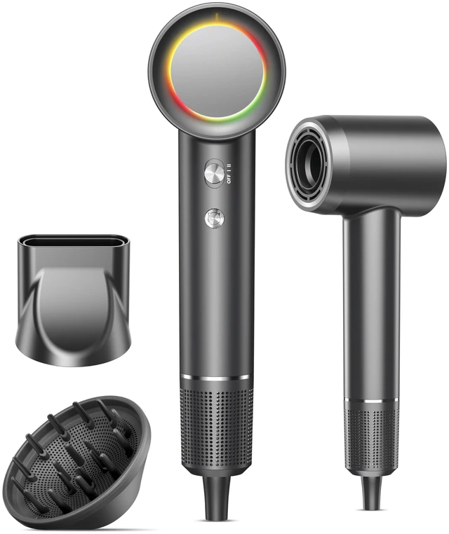 Main image of Hair Dryer, 160000 RPM Professional High Speed Ionic Blow Dryer 500 Million Negative Ions Intelligent Heat Control & Rapid Drying Speeds Lightweight Low Noise, Magnetic Diffuser & Nozzle