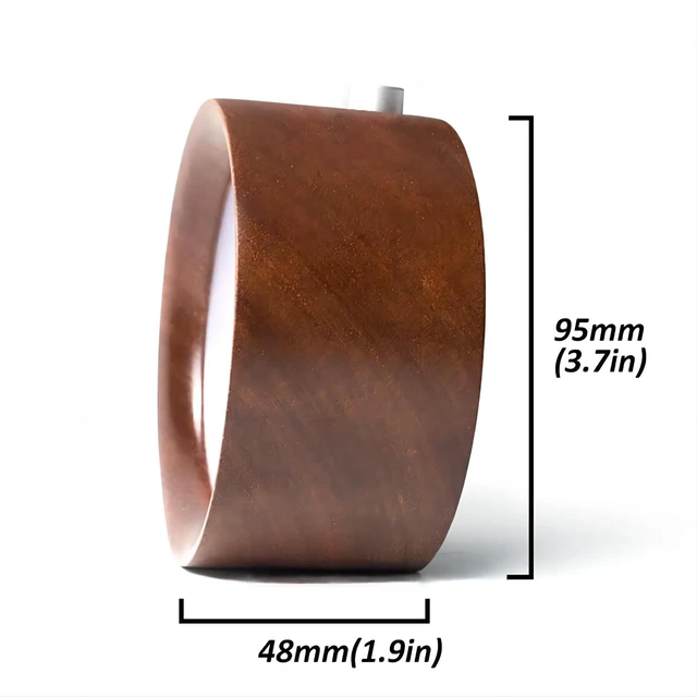 Alt view image 5 of 6 - Round Wooden Alarm Clock Analog Non Ticking Night Light Snooze | Silent Arabic Numerals Battery Operated for Desktop Bedroom Bedside Brown