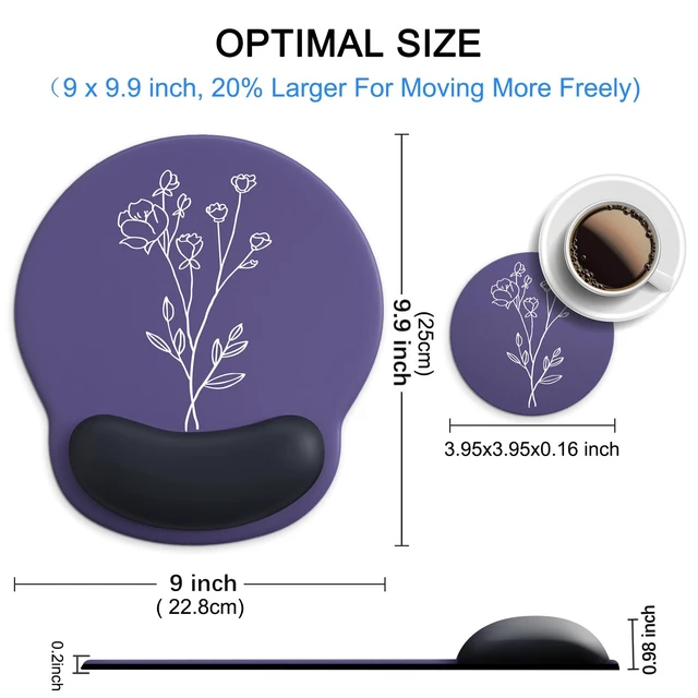 Alt view image 2 of 7 - Ergonomic Mouse Pad with Wrist Rest Support,Gel Mouse Pads for Desk | Big Mousepad With Coaster Non-slip & Pain Relief for Computer, Home&Office Desk Decor