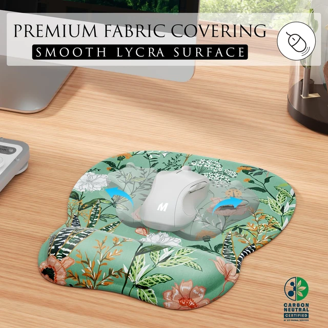 Alt view image 2 of 6 - Ergonomic Mouse Pad Gel Wrist Rest, 9.4 x 8.1 in, Garden Whispers | Ergonomic Shape Design, Multiple Pattern Options, Gel Wrist Comfort, Smooth Lycra Surface, Non-Slip PU Base