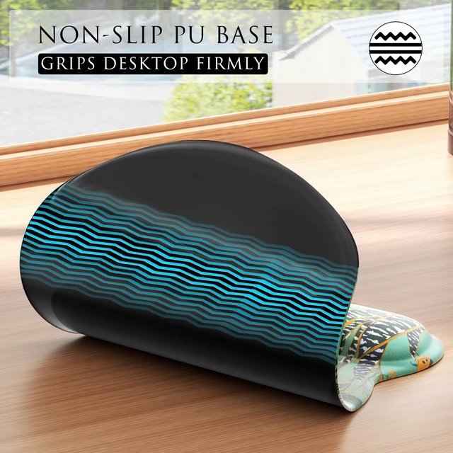 Alt view image 6 of 6 - Ergonomic Mouse Pad Gel Wrist Rest, 9.4 x 8.1 in, Garden Whispers | Ergonomic Shape Design, Multiple Pattern Options, Gel Wrist Comfort, Smooth Lycra Surface, Non-Slip PU Base
