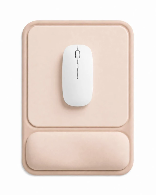 Main image of Ergonomic Mouse Pad with Wrist Rest, Gel Mousepad with Soft Wrist Support, Non-Slip PU Base, Smooth Surface Mouse Pad for Wrist Pain Relief, Computer Laptop Office Home & Gaming (Nude Apricot)