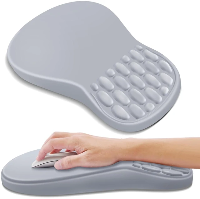 Main image of Ergonomic Mouse Pad with Wrist Rest for Carpal Tunnel Pain Relief | Memory Foam Wrist Support,Non-Slip Rubber Base, Keyboard Computer Mousepad,Lycra Cloth Surface,Gaming Home Office