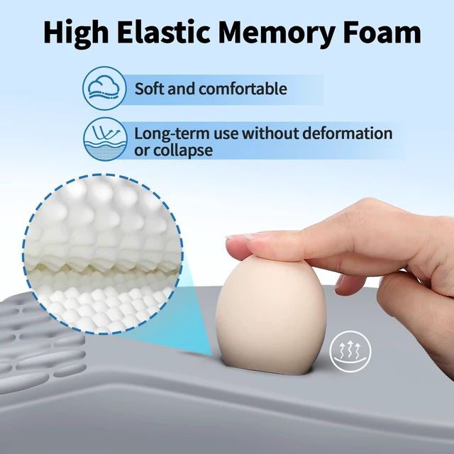 Alt view image 3 of 7 - Ergonomic Mouse Pad with Wrist Rest for Carpal Tunnel Pain Relief | Memory Foam Wrist Support,Non-Slip Rubber Base, Keyboard Computer Mousepad,Lycra Cloth Surface,Gaming Home Office