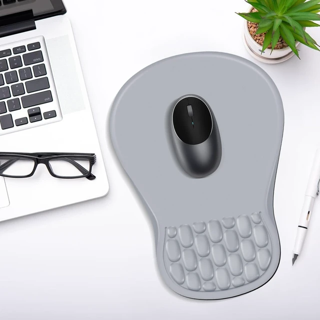 Alt view image 7 of 7 - Ergonomic Mouse Pad with Wrist Rest for Carpal Tunnel Pain Relief | Memory Foam Wrist Support,Non-Slip Rubber Base, Keyboard Computer Mousepad,Lycra Cloth Surface,Gaming Home Office