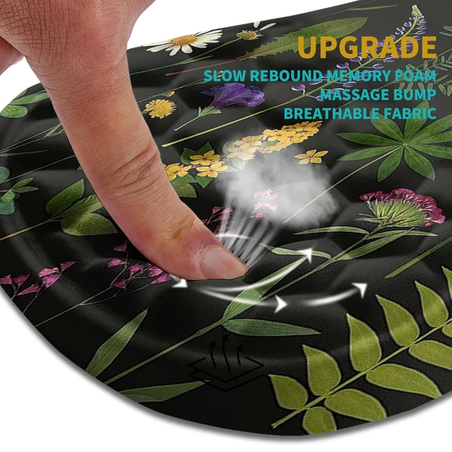 Alt view image 2 of 6 - Ergonomic Mouse Pad Wrist Support, Wrist Rest Mousepad for Carpal Tunnel Pain Relief with Integrated Memory Foam Slope Massage Bulge (11.8x7.9 inch,Flowers