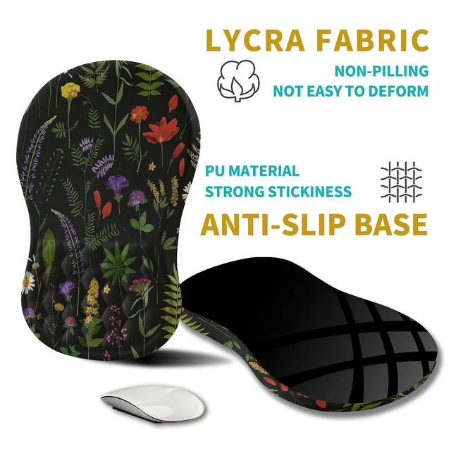 Alt view image 5 of 6 - Ergonomic Mouse Pad Wrist Support, Wrist Rest Mousepad for Carpal Tunnel Pain Relief with Integrated Memory Foam Slope Massage Bulge (11.8x7.9 inch,Flowers