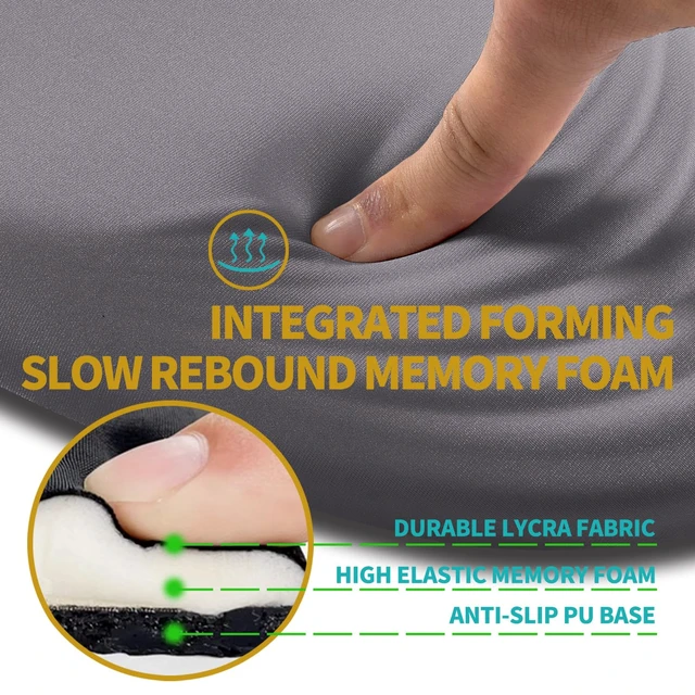 Alt view image 2 of 6 - Ergonomic Mouse Pad Wrist Support with Stepped-Wedge Design, Wrist Rest Pain Relief Mousepad Filled with Memory Foam, Carpal Tunnel Mousepad for Wireless Mouse(12x8 inch, Light Purple Grey)