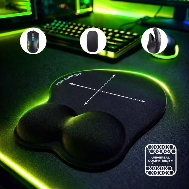 Alt view image 7 of 7 - Ergonomic Gel Mouse Pad with Wrist Rest for Pressure-Relief Orthopedic Style Wrist Support, Physiotherapist Brand 10.1L x 8.5W inches