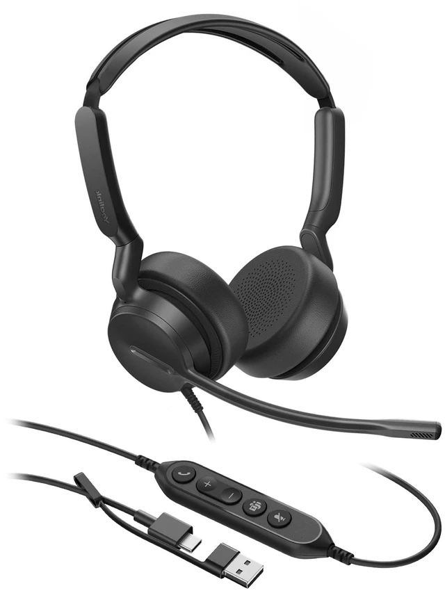 Main image of UH42 Wired USB-C/A Headset, AI Noise Canceling Mic, in-line Control | Teams & Zoom Certified, Dual-ear Computer Headphones, Play & Plug for PC/Laptop/Phone,Call Center, Work from Home,7ft Cable