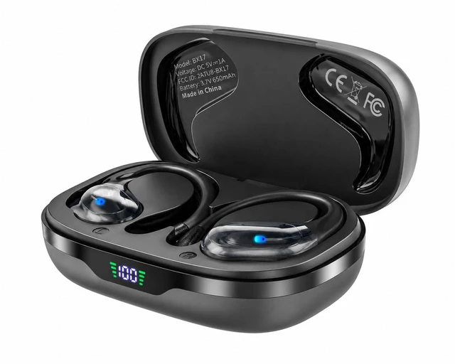 Main image of Sports Bluetooth Headphones, IPX7 Waterproof Earphones for Workout Noise Canceling Headset Ear Buds