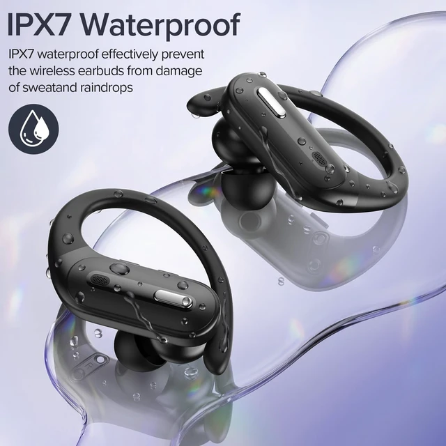Alt view image 7 of 7 - Active Noise Cancelling Ear Buds Wireless Earbuds 90 Hrs Playtime Bluetooth Headphones with Power Display Case Hi-Fi Stereo Bass Over-Ear Earphones with Waterproof ANC/Transparency for Sport/Gym