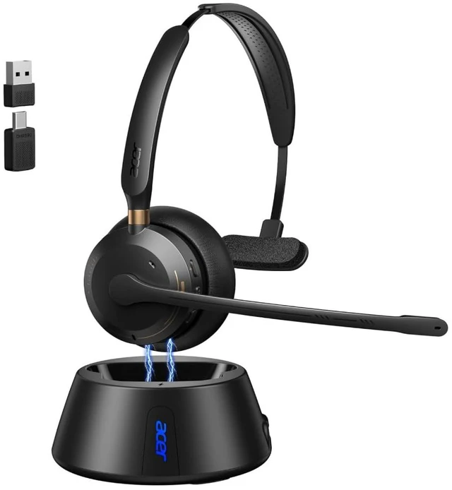 Main image of Wireless Headset with Mic for Work,Bluetooth Headset for Calls & Meetings | Bluetooth 5.3 & USB Dongle for Laptop, PC, iPhone & Android, Office & Call Center Headset for Remote Hybrid Worker