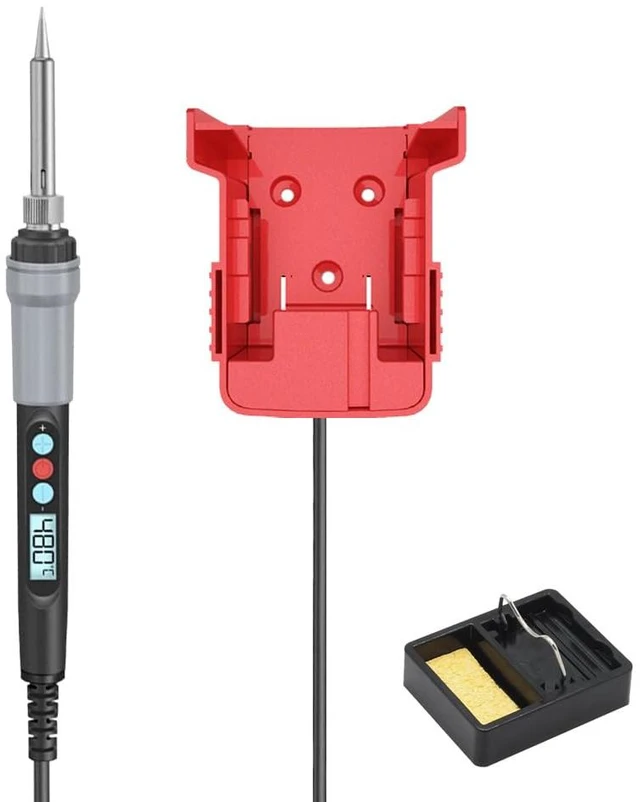 Main image of Portable Soldering Iron Adapter Compatible with Mil.waukee m18 | 18V Batteries, with Adjustable Temperature 356°F-896°F, LED Display, Portable Soldering Kit