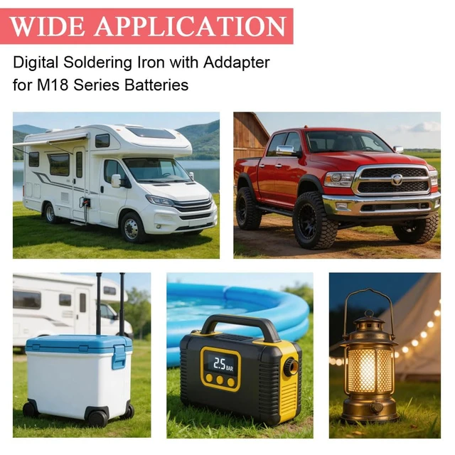 Alt view image 5 of 5 - Portable Soldering Iron Adapter Compatible with Mil.waukee m18 | 18V Batteries, with Adjustable Temperature 356°F-896°F, LED Display, Portable Soldering Kit