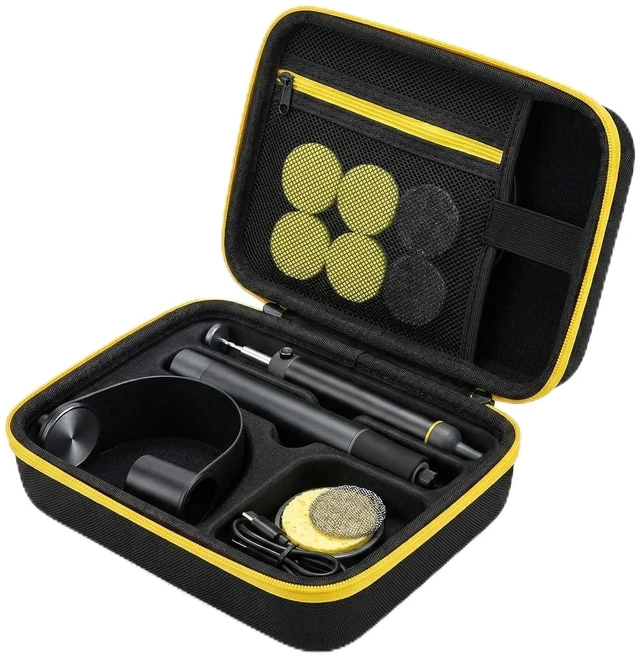 Main image of Carrying Case Compatible with Fanttik T1 Max Soldering Iron Kit | EVA Shell with Oxford Exterior, Molded Tray, Mesh Pocket, Dual Zippers and Reinforced Handle for Work, Black, Case Only