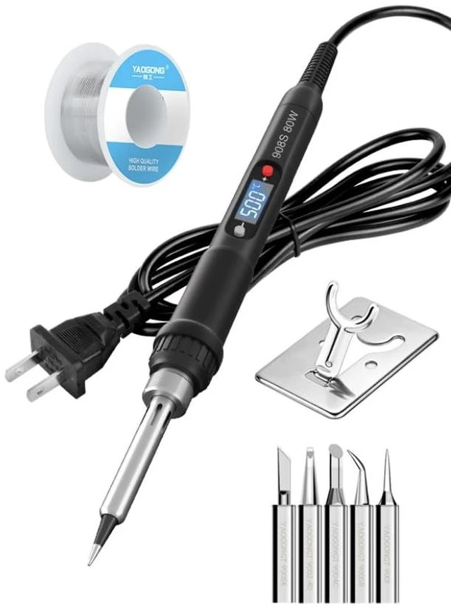 Main image of 80W Digital Soldering Iron,Adjustable Temperature for Electronics Repair | Digital Temperature Display Adjustable Heat Control Ergonomic Handle Design Fast Heating Response Comfortable Long-Term Use