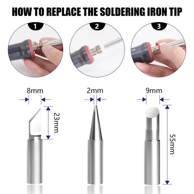 Alt view image 5 of 7 - 200W LED Soldering Iron Kit, 110V Soldering Kit for Electronics | Adjustable from 180°C to 480°C with soldering accessories including 3 additional tips, solder wire and a soldering iron stand