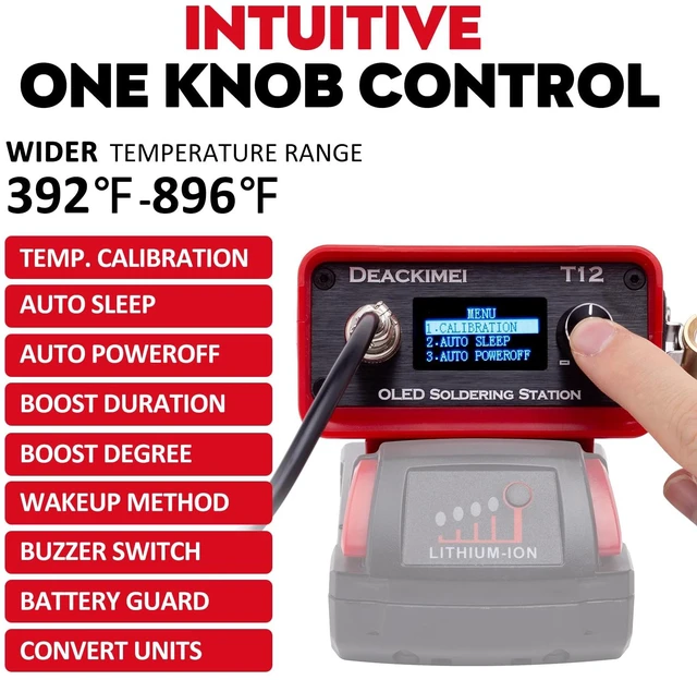 Alt view image 4 of 7 - Cordless Soldering Iron Station Kit for Milwaukee M18 18V Battery | 10s Fast Heating, Precise Heat Control(392°F-896°F), Auto Sleep,/ Conversion, Digital Display, Soldering Iron Kit,Tool Only