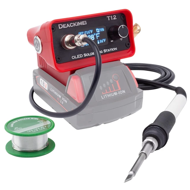 Main image of Cordless Soldering Iron Station Kit for Milwaukee M18 18V Battery | 10s Fast Heating, Precise Heat Control(392°F-896°F), Auto Sleep,/ Conversion, Digital Display, Soldering Iron Kit,Tool Only