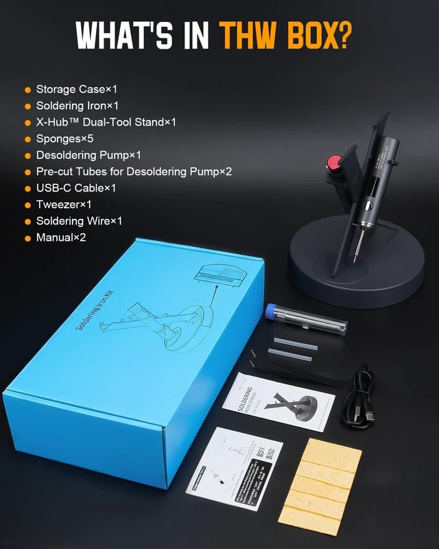 Alt view image 2 of 7 - Cordless Soldering Iron Kit with X-Hub Stand, Soldering Iron Kit | 1400mAh Rechargeable Soldering Kit, 7 Seconds Fast Heating(500°F-788), Led Light, Soldering Iron for Precision Repair