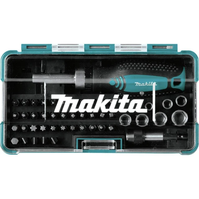 Alt view image 3 of 6 - B-50289 47 Pc. Ratchet and Bit Set | Phillips, Torx, Slotted, Hex & Square Bits, 7 Sockets, Compact Storage Case, Ratcheting Screwdriver, Impact Driver Compatible