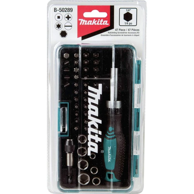 Alt view image 5 of 6 - B-50289 47 Pc. Ratchet and Bit Set | Phillips, Torx, Slotted, Hex & Square Bits, 7 Sockets, Compact Storage Case, Ratcheting Screwdriver, Impact Driver Compatible