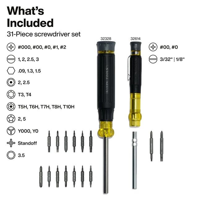 Alt view image 2 of 7 - 80209 Precision Multi-Bit Screwdriver Set, 2-Piece | 27-in-1 and 4-in-1 Drivers, Cushion Grip; Phillips, Slotted, Hex, TORX, and Apple Repair Bits for Electronics
