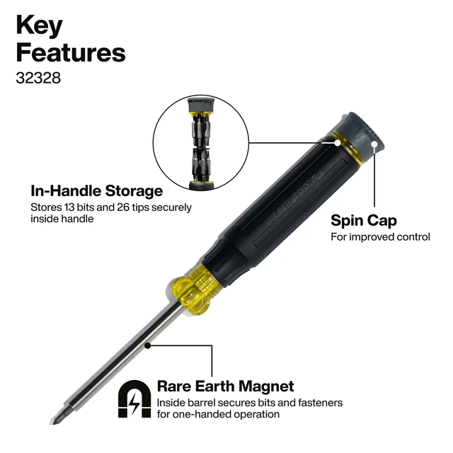 Alt view image 3 of 7 - 80209 Precision Multi-Bit Screwdriver Set, 2-Piece | 27-in-1 and 4-in-1 Drivers, Cushion Grip; Phillips, Slotted, Hex, TORX, and Apple Repair Bits for Electronics