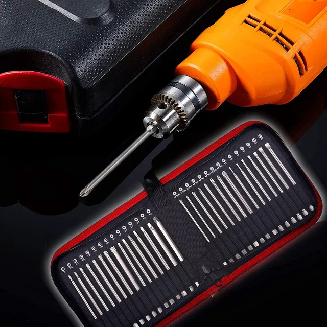 Alt view image 6 of 7 - 30 Pcs Long Screwdriver Bits for Drill Set, 1/4 Inch Hex Shank S2 Steel Magnetic 4 Inch Long Drill Bits with Storage Box(Slotted+Cross+Square +Torx)