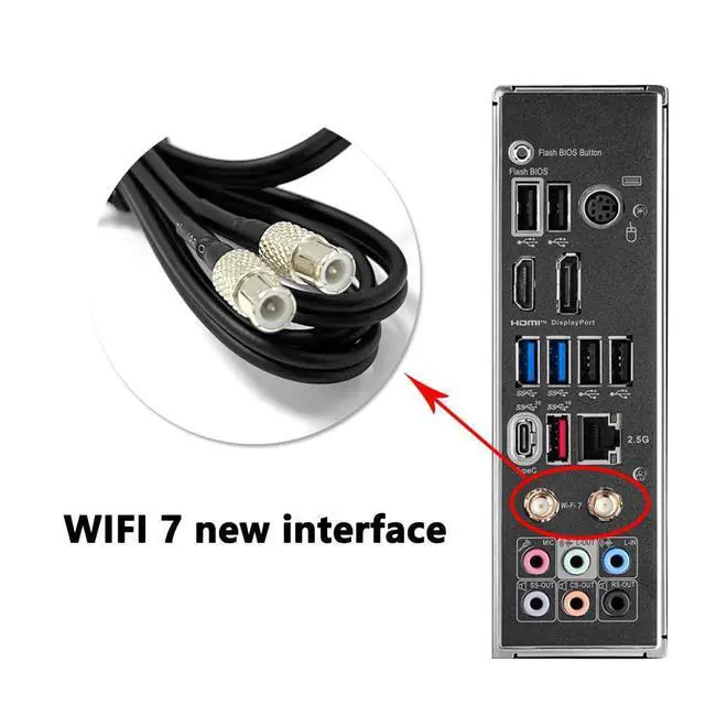 Alt view image 4 of 5 - WiFi 7 Antenna 2.4/5/6GHz for MSI MAG X870 X870E B860 B850 Z890 Z790 TOMAHAWK/B850M B860M Mortar WiFi,MEG Z890 GODLIKE/ACE,Z790 GODLIKE MAX,X870E,MPG Z890 Z790 X870E WiFi 7 Gaming Motherboard Antenna