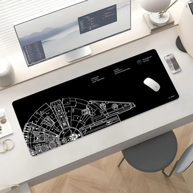 Alt view image 5 of 6 - WRIARICH Mousepad Desk Mat Gaming Large Keyboard Cute Office Desktop Computer Laptop Black XXL Long Giant Big Cool Modern Design Unique for Women Girls Men Boys Gamer Oversized Wide 30x12'' Mousepad