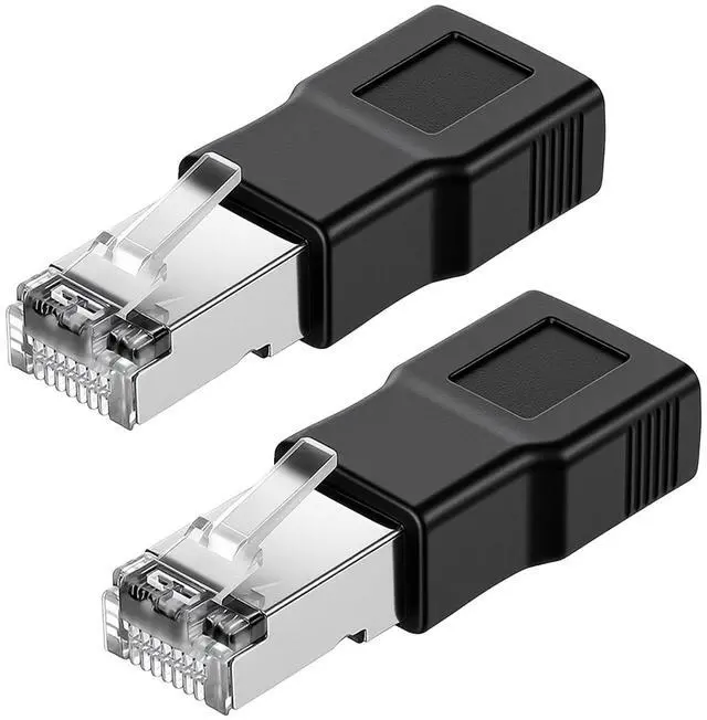 Main image of WRIARICH 2 PCS Black Ethernet to USB Adapter, USB to RJ45 Ethernet Adapter Female Converter Ethernets Cable Male Conversion Adapters for Camera with Network Function Modem Printer