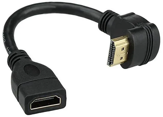 Main image of WRIARICH HDMI Extension Cable High Speed 90Degree Angle HDMI Male to Female Extension Wire Cord HDMI Extender Gold Plated Plugs Black 05FT