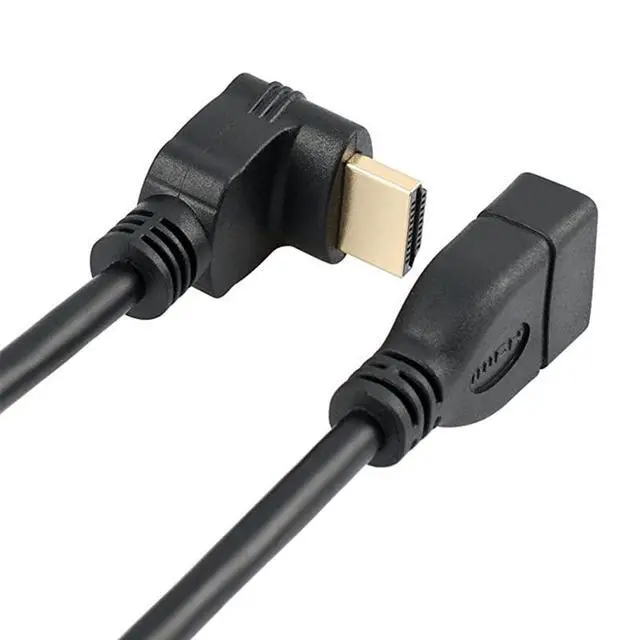 Alt view image 3 of 4 - WRIARICH HDMI Extension Cable High Speed 90Degree Angle HDMI Male to Female Extension Wire Cord HDMI Extender Gold Plated Plugs Black 05FT