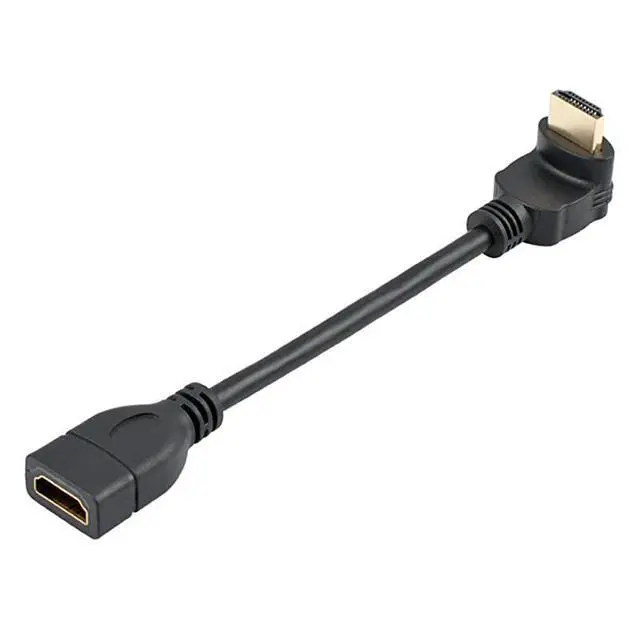 Alt view image 4 of 4 - WRIARICH HDMI Extension Cable High Speed 90Degree Angle HDMI Male to Female Extension Wire Cord HDMI Extender Gold Plated Plugs Black 05FT
