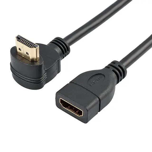 Alt view image 2 of 4 - WRIARICH HDMI Extension Cable High Speed 90Degree Angle HDMI Male to Female Extension Wire Cord HDMI Extender Gold Plated Plugs Black 05FT