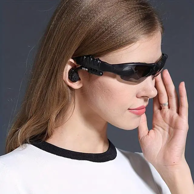 Alt view image 2 of 7 - Wireless Glasses 2-in-1 Polarized Fashion Glasses Headset with Microphone Wireless Headset, Bluetooth Version 5.4