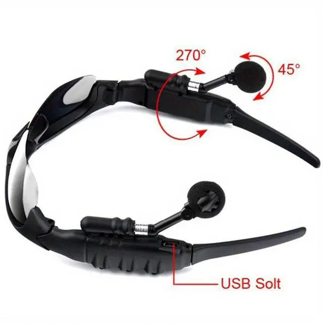 Alt view image 7 of 7 - Wireless Glasses 2-in-1 Polarized Fashion Glasses Headset with Microphone Wireless Headset, Bluetooth Version 5.4