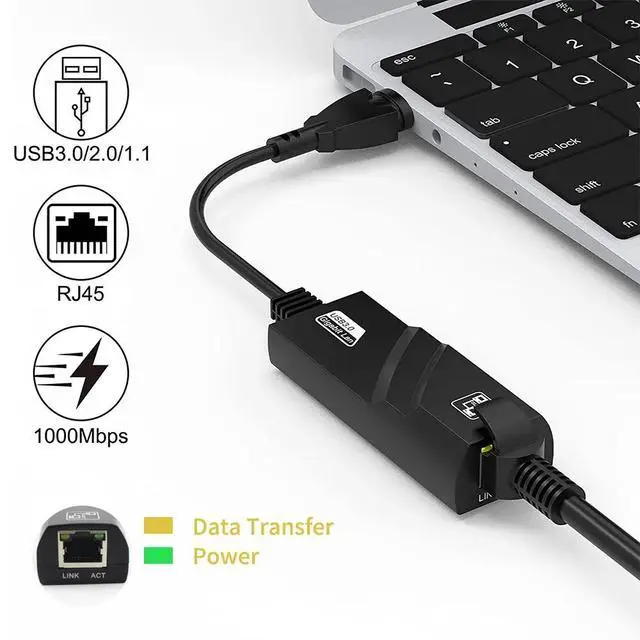 Alt view image 6 of 7 - FENVI 1000Mbps USB3.0 To Rj45 Network Adapter RTL8153 Lan Ethernet Adapter 100/1000Mbps Network Card For Macbook Laptop Win10/11