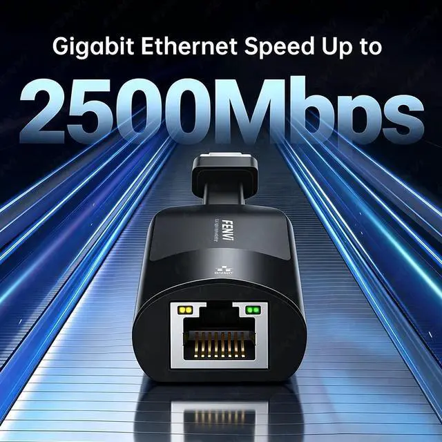 Alt view image 2 of 6 - 2.5G Gigabit Ethernet Adapter 2500Mbps TYPE-C Network Card USB to RJ45 Lan Wired Network Hub for PC Laptop