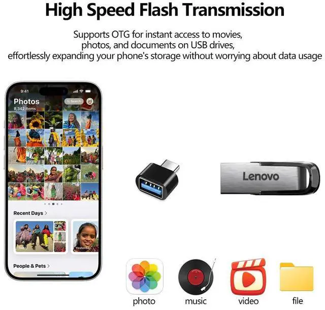 Alt view image 6 of 7 - High Speed Pendrive USB Flash Drive Metal U Disk 128GB 256GBType-C Memory Stick 512GB Waterproof Storage PC Phone Data Transfer