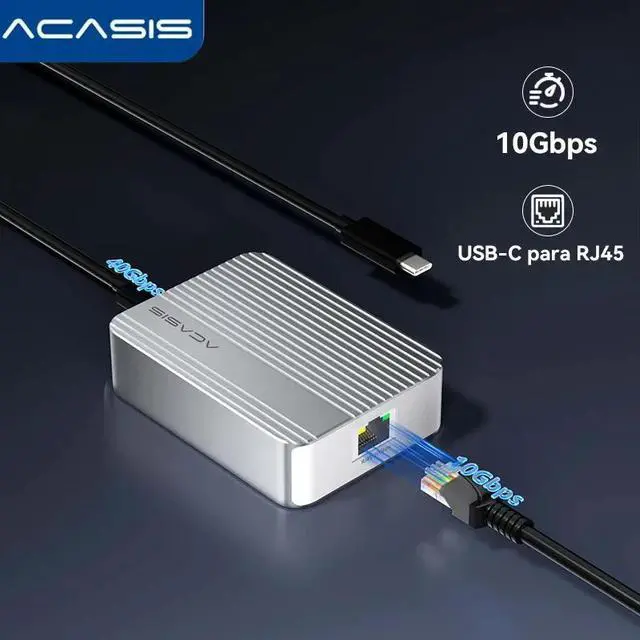 Main image of Acasis 10Gbps USB-C Ethernet Adapter for USB4 | MacBook/Mac Studio/PC/Lactop | 10000Mbps RJ45 LAN Card