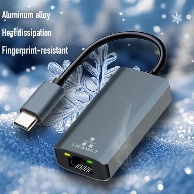 Alt view image 5 of 7 - 5000Mbps USB C Network Card 5Gbps High Speed Wired Adapter USB3.0 Type-C to RJ45 Ethernet Converter HUB For MacBook Notebook PC