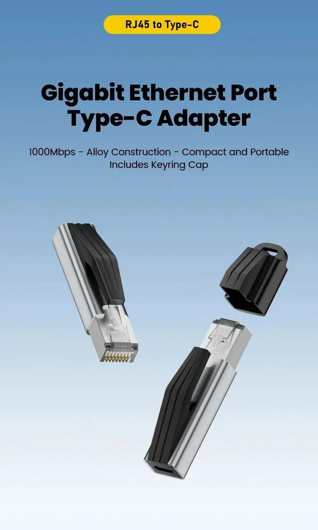 Alt view image 7 of 7 - Kebidumei 1000Mbps Type C to Ethernet Adapter Portable Network Card Converter USB C Female to RJ45 Male for MacBook Pro iPhone16