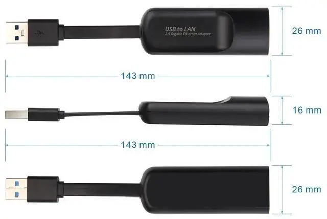 Alt view image 2 of 7 - 2500Mbps Ethernet Adapter 2.5 Gigabit USB Type C to RJ45 Lan Wired Ethernet Gigabit Adapter Network Card for MacBook iPad Pro
