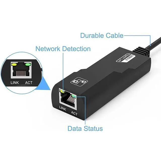 Alt view image 6 of 7 - 10/100/1000Mbps USB 3.0 Wired Network Card USB to RJ45 Type C to RJ45 LAN Ethernet Adapter for PC Macbook Windows Laptop Game