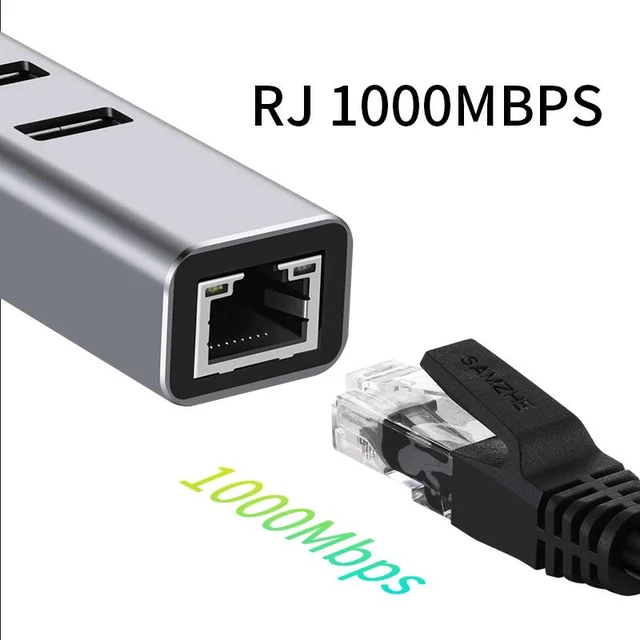 Alt view image 3 of 7 - Silver Ethernet Adapter RTL8153 1000Mbps RJ45 to USB 3.0 Network Card for MacBook Laptop Computer USB3E-8153 USB 3.0 Gigabit USB3E-8102-Silver-56BVU