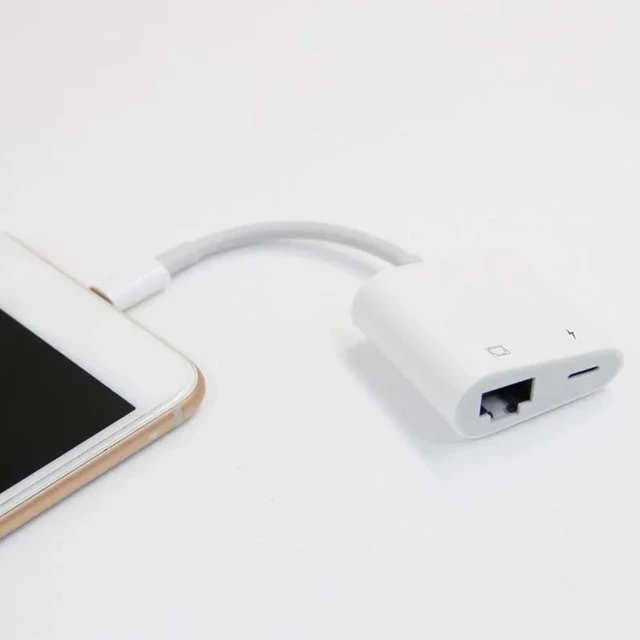 Alt view image 3 of 6 - WHITE Type-C to RJ45 Ethernet Adapter 100M Network Card with 60W PD Charging for Phones Laptops Tablets Stable NTCARD-AB12-WHITE-BJW5F